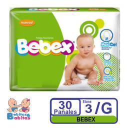 PAÑAL BEBEX 3/G x30 unds